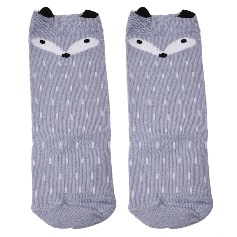 

Kids Fox Pattern High Knee Socks for the age of 0-1 years (Gray, 24cm)