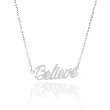 

Silver Color English Name Necklace Customized Nameplate Necklaces Birthday Stainless Steel Engraving Gift Personalized Jewelry