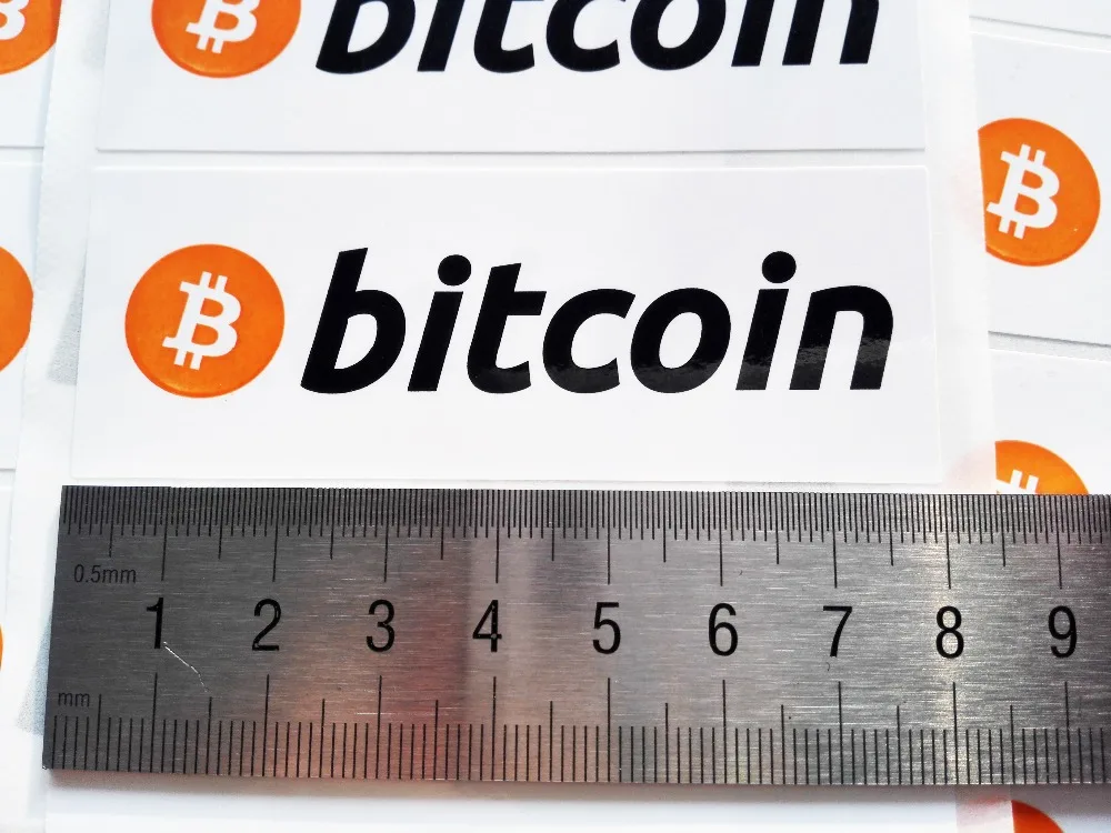 4000 шт./лот 8x3 см Биткоин наклейки самоклеящиеся криптовалюты этикетки, артикул FS20