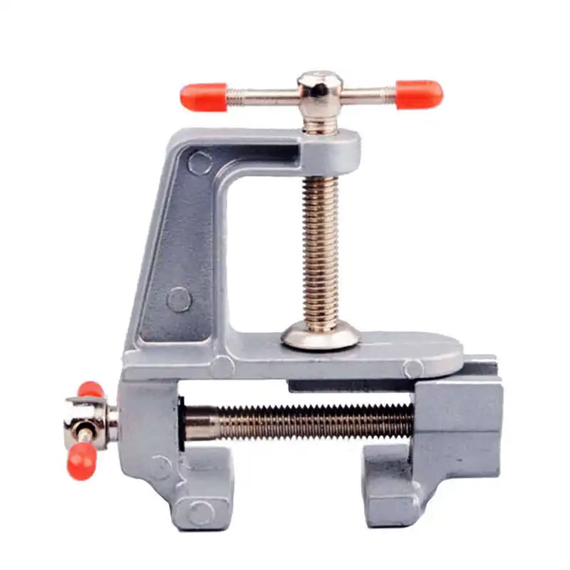 

2Pcs 3.5 inch Aluminum Miniature Small Jewelers Hobby Clamp On Table Bench Vise Mini Tool Vice