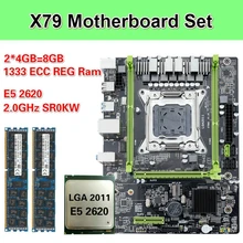 Kllisre X79 M3 материнская плата с Ксеон LGA2011 E5 2620 2 × 4 ГБ = 8 Гб 1333 МГц DDR3 память ECC Reg