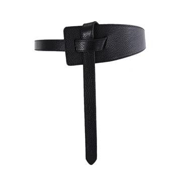 

Simple Wild Black Waistband First Layer Leather Belt Ladies Decorative Belt