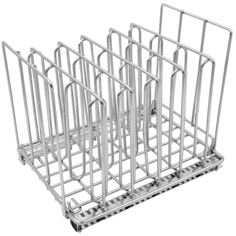 

Sous Vide Container Rack - Chrome Stainless Steel Dividers (5) Water Bath Food Cooking Accessories Separates Plastic Bags For Pe