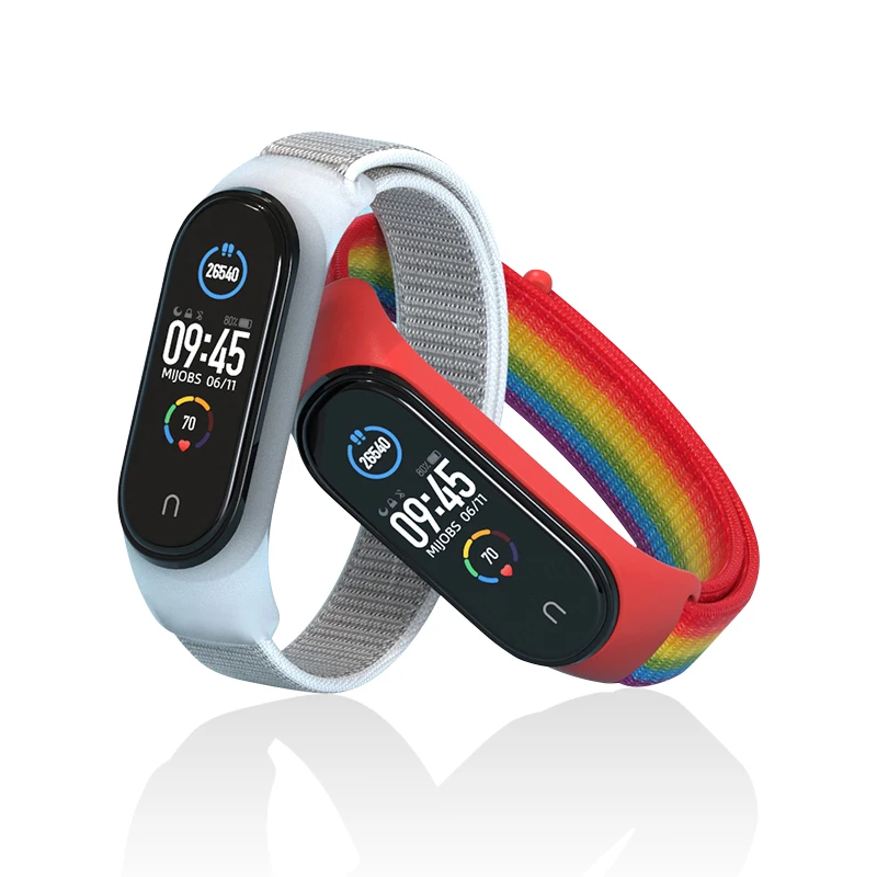 Nylon Strap For xiaomi mi band 6 Bracelet watchband pulsera correa Strap Miband Bracelet Wristband Sport loop Mi band 5 4 3