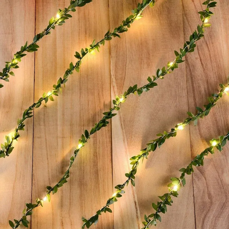 

Christmas Decoration Garland Led Green Leaf Vine String Lights Led Fairy Lights Christmas Led String Christmas Lights for Room