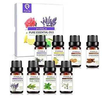 

Pyrrla 10ML Lavender Aroma Oil Diffuser 8pcs Gift Box Set Pure Essential Oils Tea Tree Mint Eucalyptus Rosemary Lemon Cinnamon