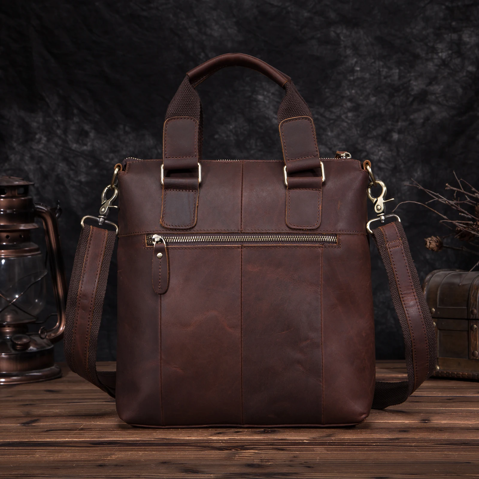 Мужской качественный кожаный антикварный Ретро деловой портфель 1" чехол для ноутбука Attache портфель сумка-тоут на плечо сумка-мессенджер B259-db
