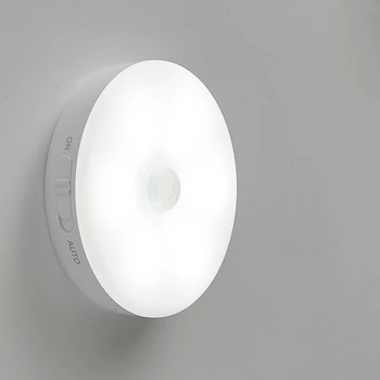 

New smart usb Wireless motion sensor body sensor switch LED Rechargeable small night light Magnet Wall Lamp for Cabinet Stairs