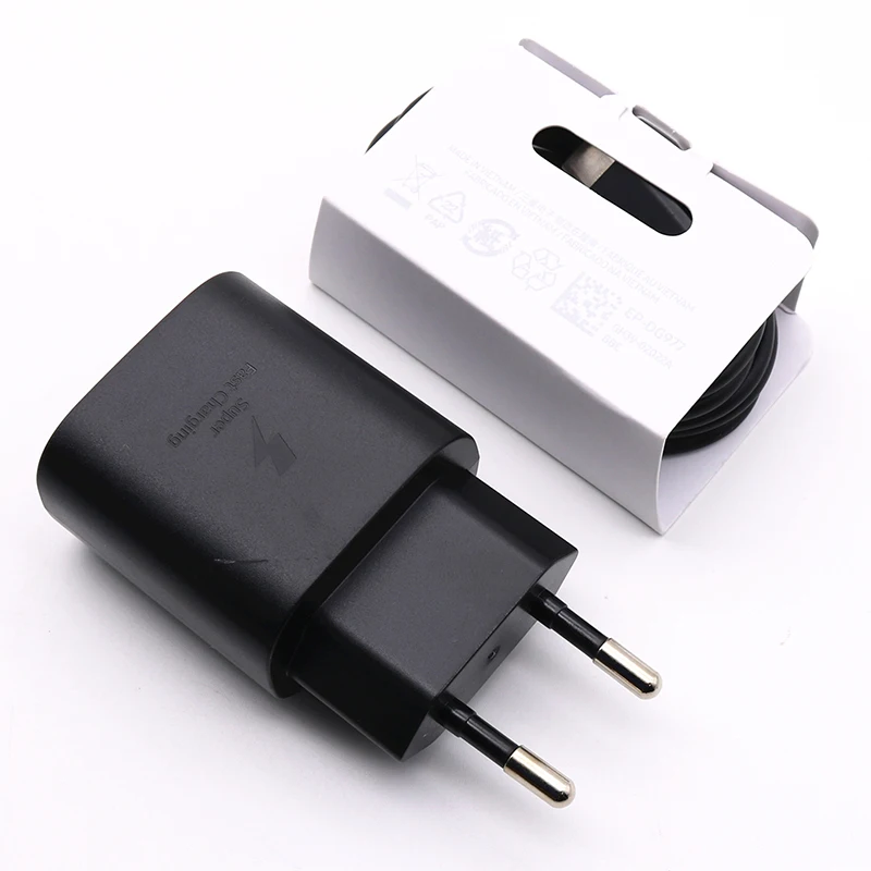 Samsung S21 Note 20 10 A70 Super Fast Charger Cargador 25W EU US Power Adapter For Galaxy Note20 S20 A90 A80 S10 5G TypeC Cable charging pad Wireless Chargers