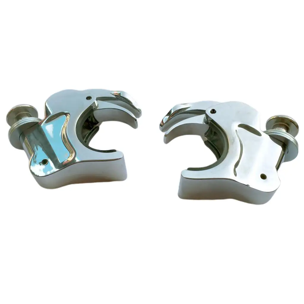 Black / Chromed 41mm Quick Release Windshield Clamps For Sportster