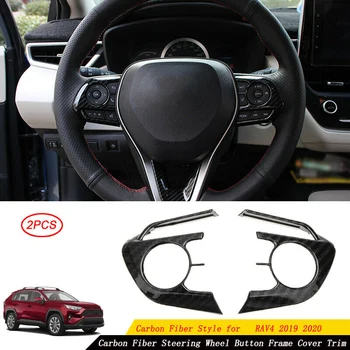 

for Toyota RAV4 2019-2020 Steering Wheel Buttons Frame Stickers Carbon Fiber Cover Trim