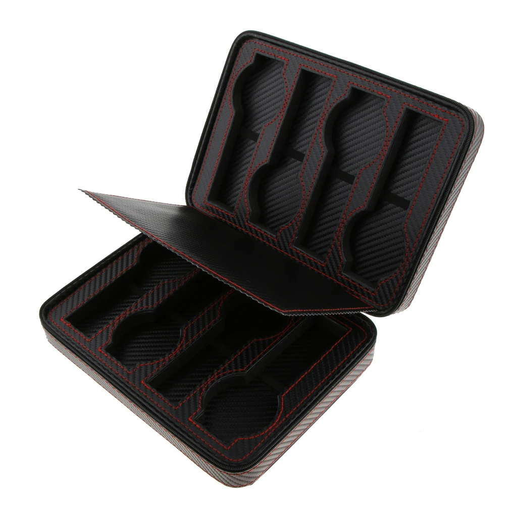 PU Leather Watch Display Box Zip Case Portable Travel Storage Wristwatch Organizer