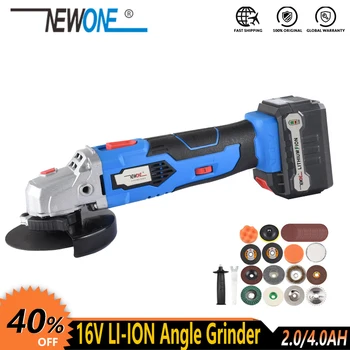 

16V Cordless Lithium-Ion Angle Grinder Polisher Grinding Power Tool Cutting and Grinding Machine Rechargeable with 4.0AH battery
