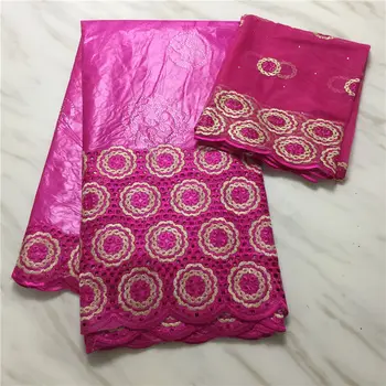 

African Bazin riche getzner brocade fabric Bazin brode tissu cotton Bazin riche fabric with tulle lace set African lace fabric