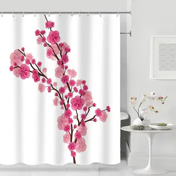 

Flowers Poster Shower Curtains Bathroom Curtain for Home Decoration Waterproof Polyester Fabric Bath Screen Curtain