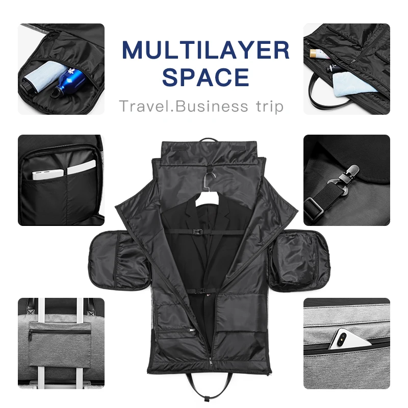 Ozuko Multifunctional Men's Travel Duffel Bag With Shoe Pocket_voghion.com