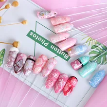 Новые продукты для маникюра 3D поставляется с вязкими прозрачными наклейками для ногтей бумажная сеть красно-белый Рождественский цветок