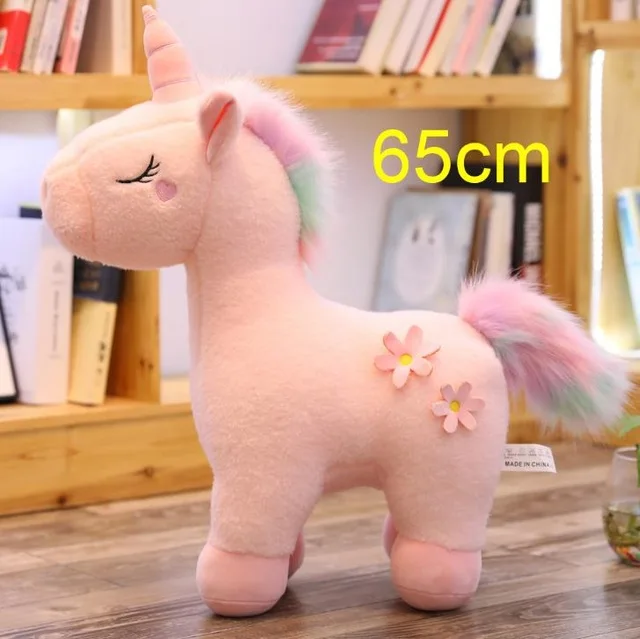 65cm stand pink 100 см, большой размер, Kawaii, единорог, плюшевые игрушки, 3 вида стилей, чучело, единорог, лошадка с куклой, подушка, мягкие детские подарки, домашний декор - Цвет: 65cm stand pink