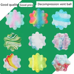 Bola de descompresión 3D para adultos y niños, juguete antiestrés, Ventilación de silicona, Simple, hoyuelos redondos, regalo