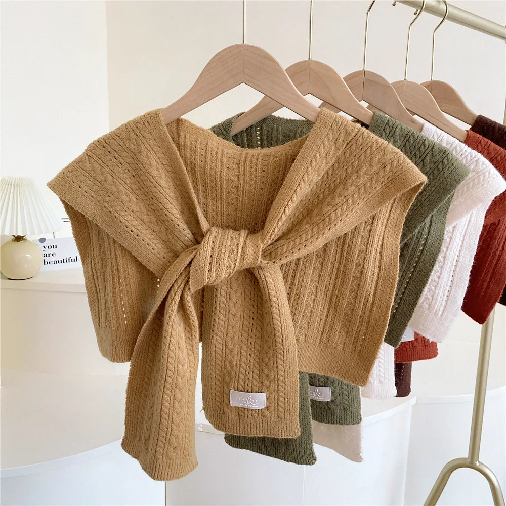 

Autumn Blouse Shirt Fake Collars for Women Knitted False Collar Ladies Half Shirt Decorative Female Knit Detachable Collar