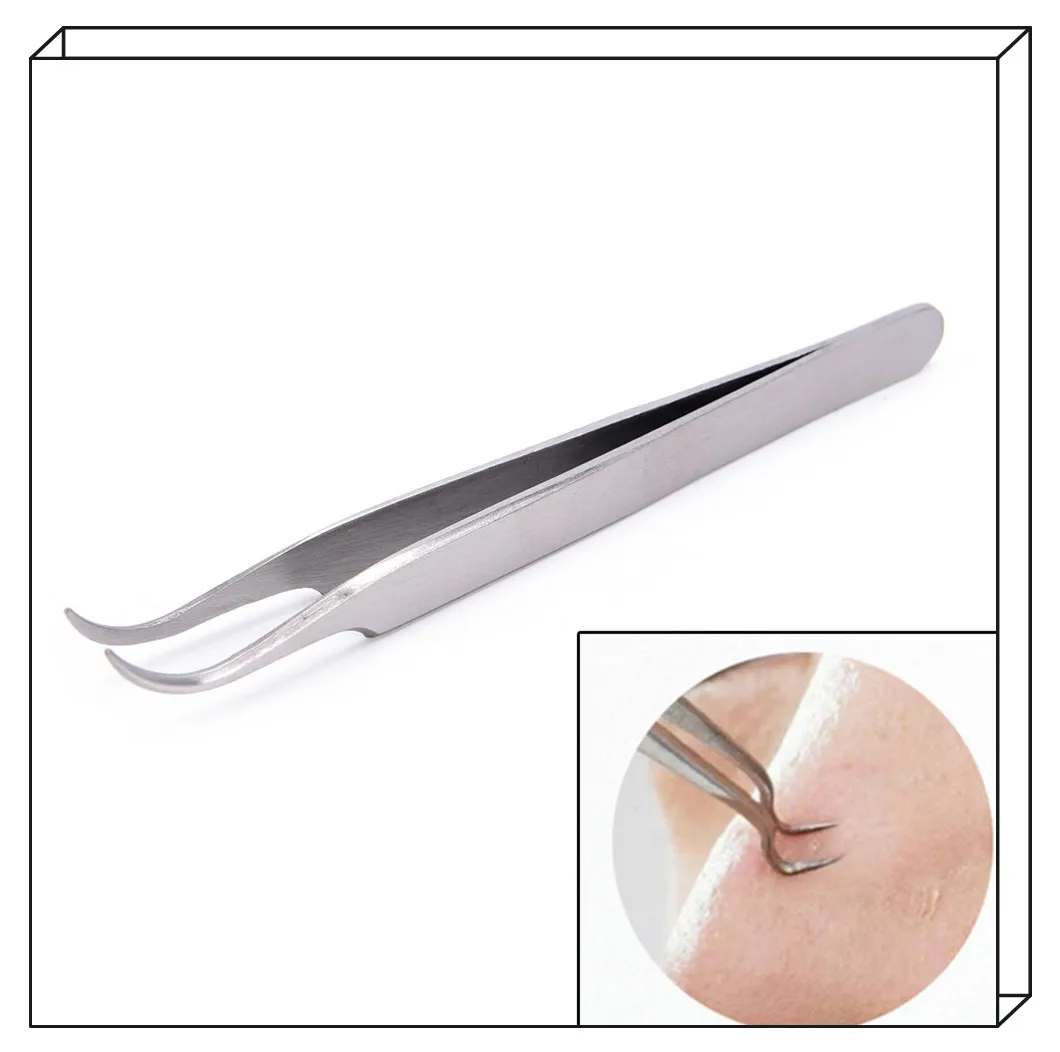 1pcs Stainless Bend Curved Blackhead Acne Clip Face Cleaner Face Washing Products Clips Pimple Comedone Remover Tool Useful