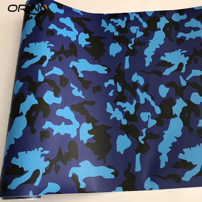 Black Blue Camo Vinyl Wrap Sticker-3