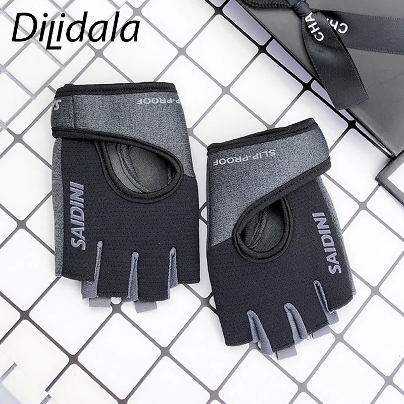 Dilidala, мужские перчатки для вождения, фитнеса, йоги, Нескользящие, полпальца, дышащие, одежда, перчатки, оборудование, гантели, тренировочные спортивные перчатки