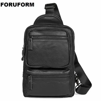 

Men's Genuine Leather Messenger Bag Men Shoulder Bags Male Chest Pack Crossbody Bags for Men Chest Bag Sling Leather large