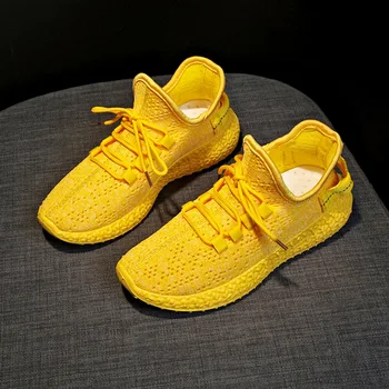 

2019 Autumn Women casual shoes fashion breathable Walking mesh lace up flat shoes sneakers women tenis feminino