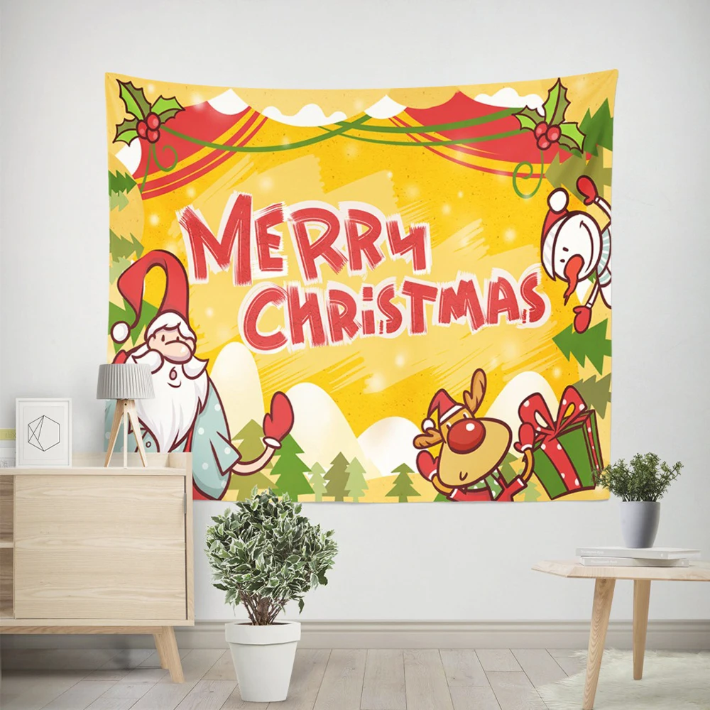 Merry Christmas гобелен лось Санта Клаус колокольчик гобелен вечерние декоративная настенная вешалка украшение для дома занавеска аксессуары