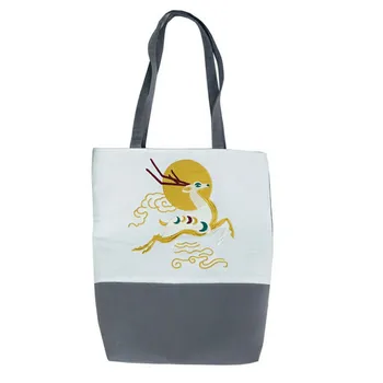

B02125 Fashion New Deer Embroidered Shoulder Bags For Women 2020 Large Capacity Tote Bag Ladies Handbag Canvas