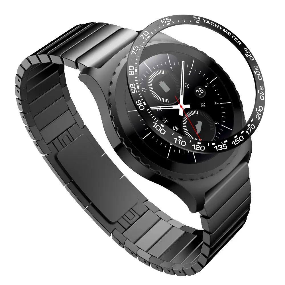 Металлический чехол для часов, кольцо для samsung gear S2, классические Смарт-часы, ободок, Ringke, клейкая крышка, защита от царапин - Цвет: Color B1