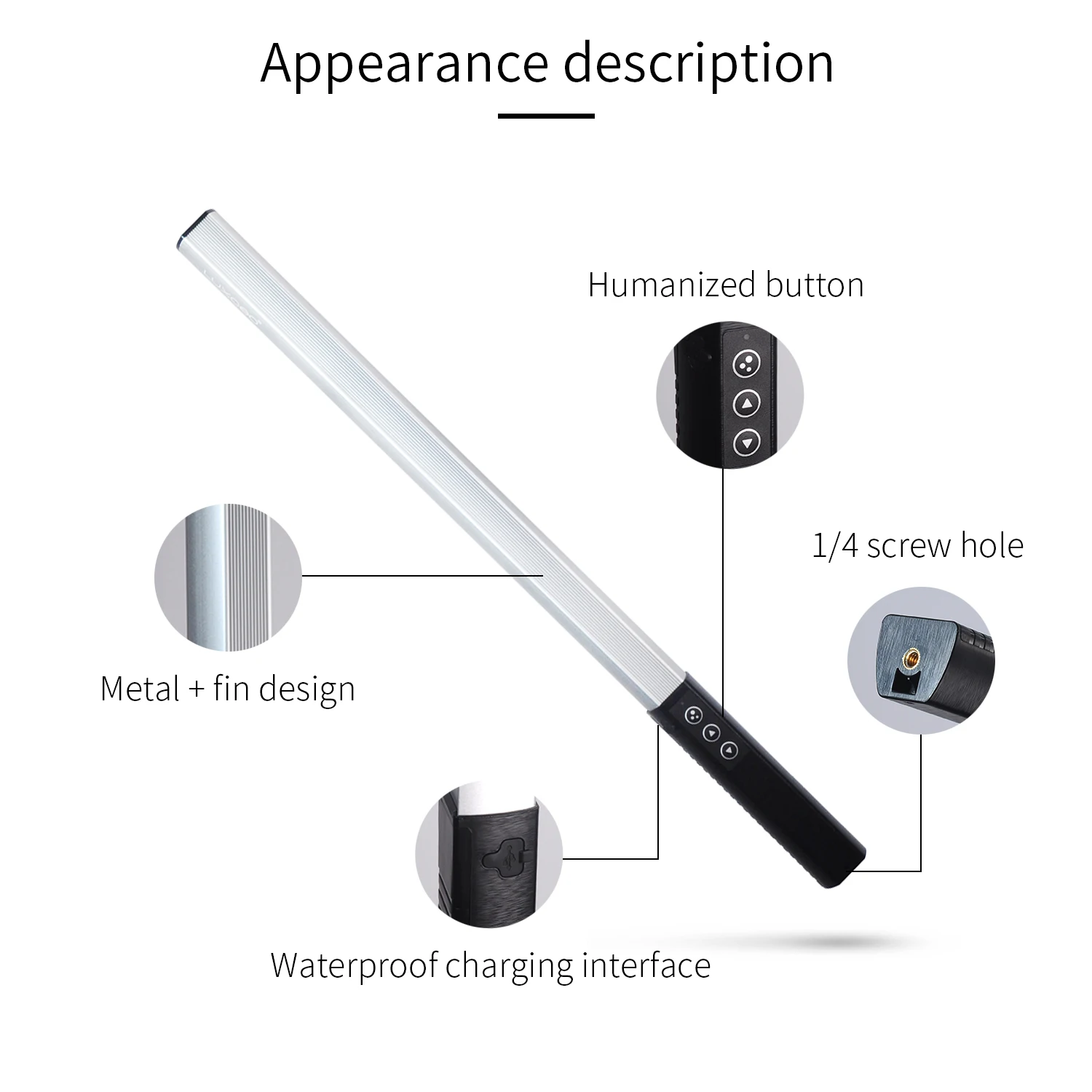 Ручной светодиодный светильник для видеосъемки двухцветный 3200 k 5500 RGB цветовая