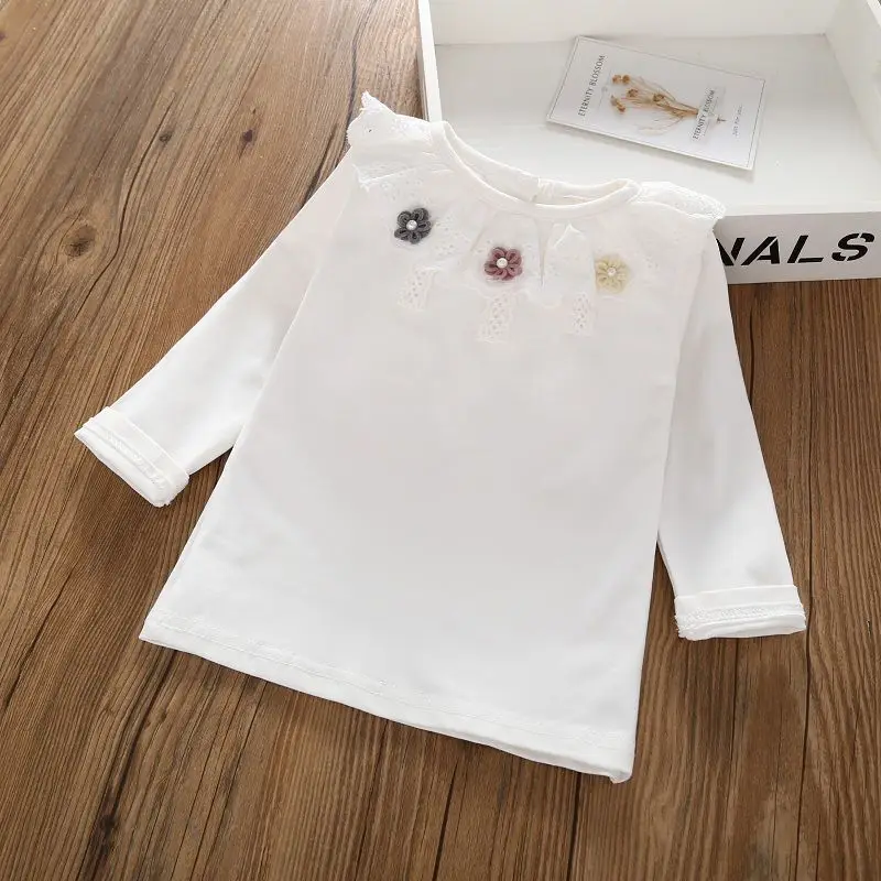 Блузка для маленьких девочек; весенне-Осенняя детская рубашка; блузки с длинными рукавами для малышей; детская одежда; топы для маленьких девочек; 70-130