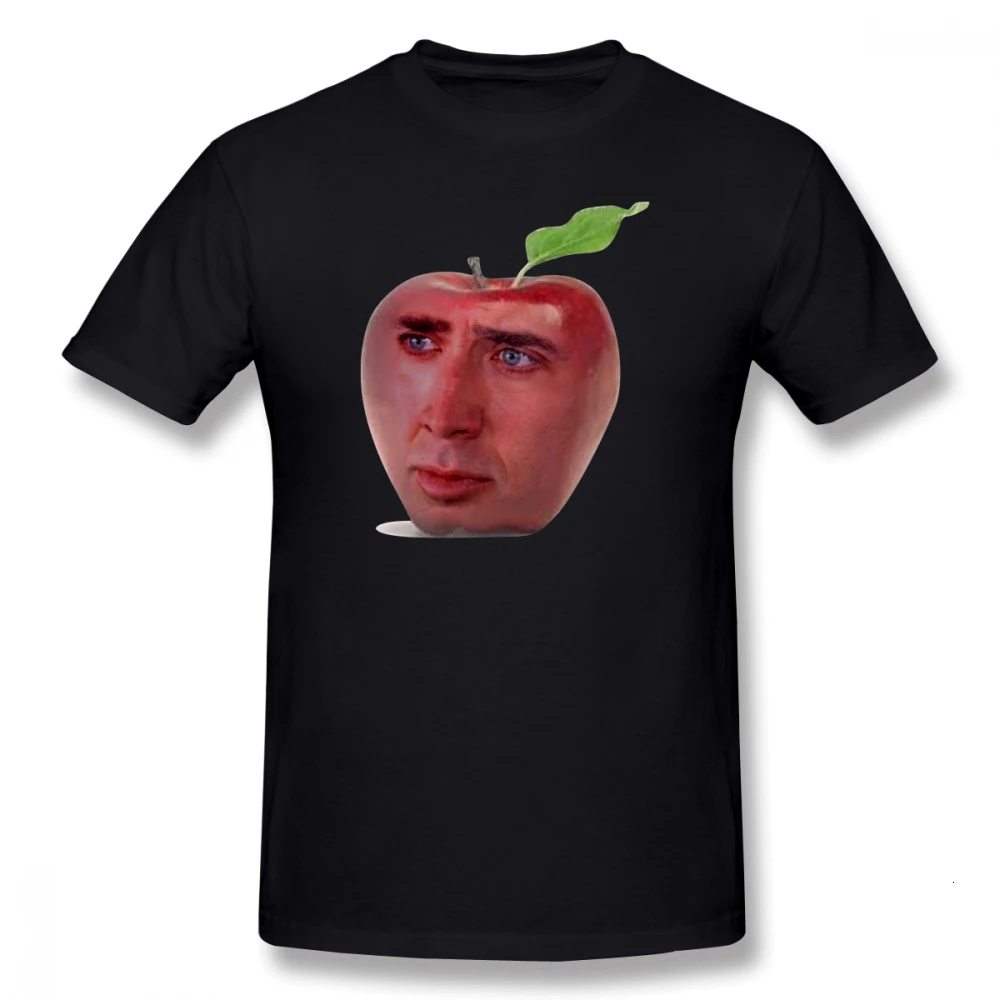 

one yona Nicolas Cage T Shirt Nicolas Cageu Apple TShirt Graphic Streetwear Tee Shirt Short Sleeve 100% Cotton Funny Mens Tshirt