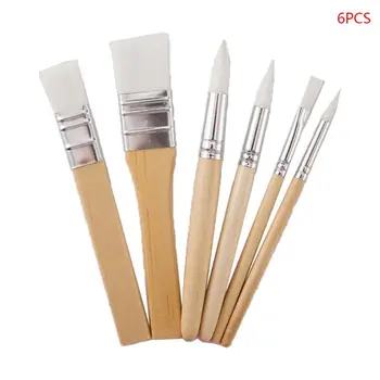 

6pcs/set Watercolor Gouache Painting Brushes Different Shape Pen Nylon Hair Wood
