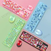 

MOFII Sweet 2.4 GHz Wireless Keyboard and Mouse Combo, Round 104 Key Caps, Set Office for Phone/Tablet/Laptop