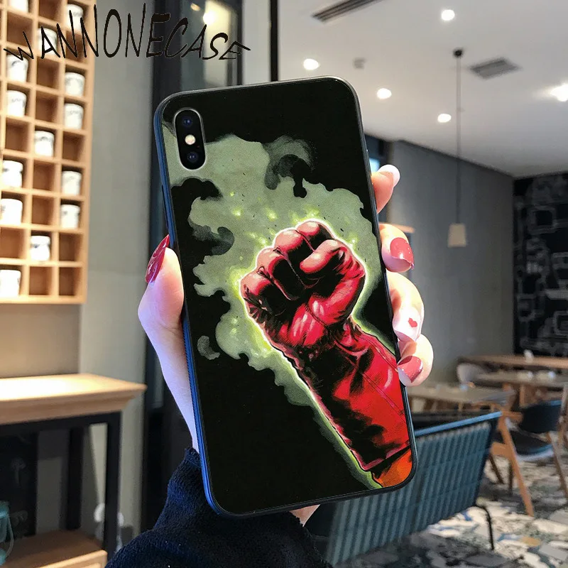 Anime One Meninju, Pukulan Man Gadis Lembut Hitam untuk iPhone 8 7 6 6S Plus X XS MAX 5 5S SE XR 11 11pro Promax Ponsel