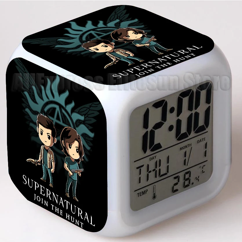 Supernatural LED Alarm Clock 7 Color Flash