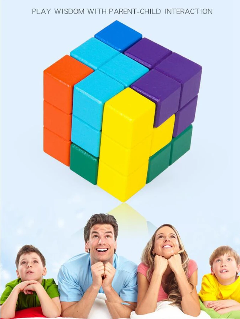 Новинка игрушки Tetris 3D волшебный куб многоцветные 3D деревянные сома-куб головоломка образовательный мозговой тизер IQ ум игра для детей