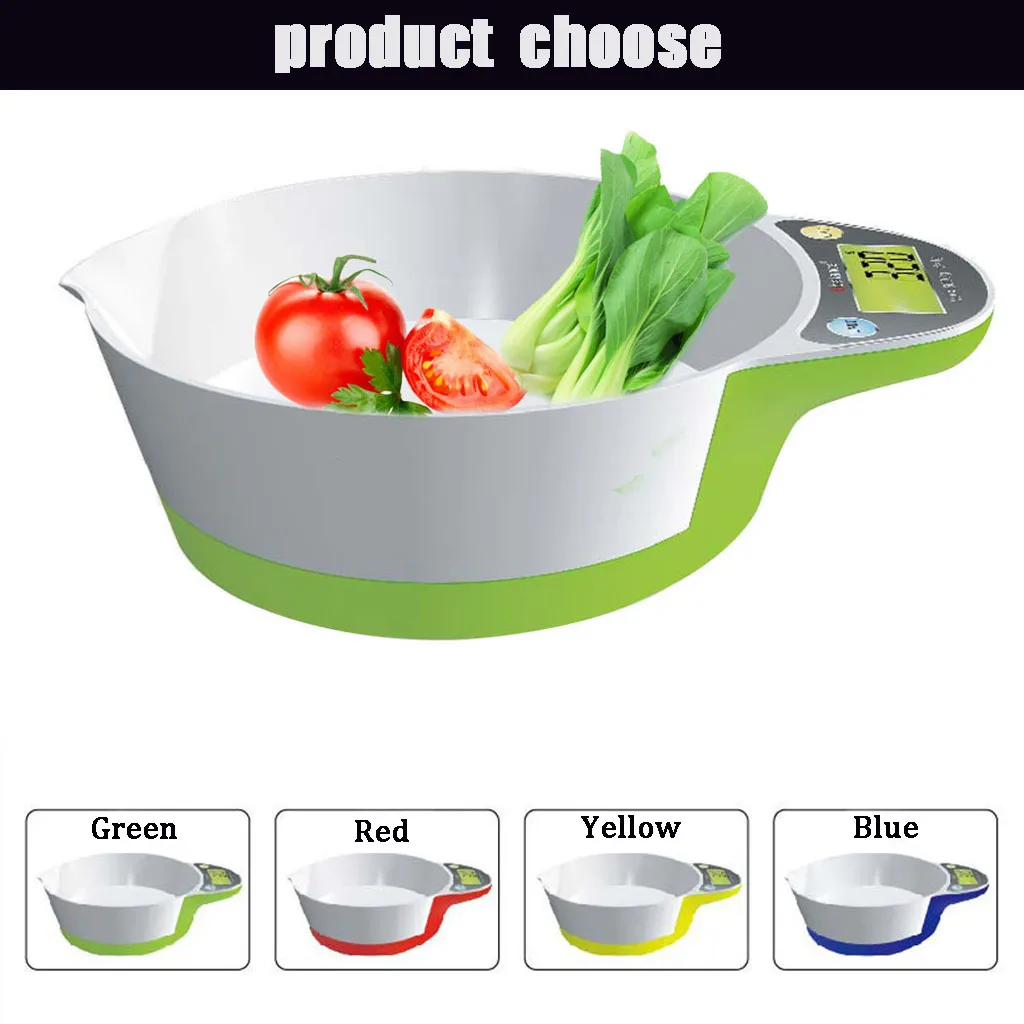 Тип чаши электронные весы KitchenElectronic безмен грамм точные 1 грамма до 5 кг мелких животных можно употреблять напрямую, Дропшип#91043