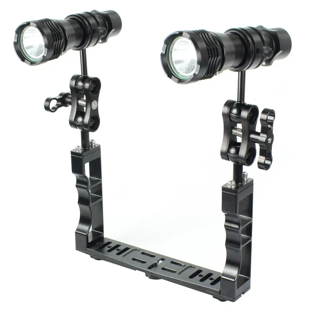 Алюминиевый сплав держатель камеры для дайвинга ручка лоток ручка кронштейн фонарик комплект для Go Pro Экшн камеры подводная фотография - Цвет: Set Z