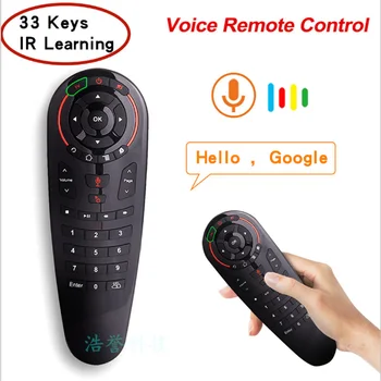 

G30 Wireless Air Mouse 2.4G Gyroscope 33 Keys IR Learning Smart Voice Remote Control for X96 mini H96 MAX Android Box vs G10 G20