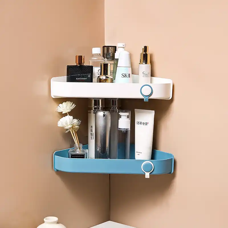プラスチック浴室ラック収納ボックス浴室コーナーラックシャワールーム収納ラックトイレタリーラック無料プラスチックフック 浴室棚 Aliexpress
