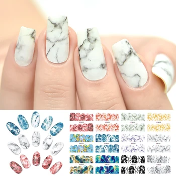 

Rolabling Marble Geometry Series Nail Stickers Water Transfer Decal Wraps Sliders Nails Accessories Sticker Nail Art Decorations