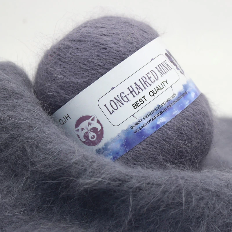 Drop Shipping Cashmere Long Plush Mink Yarn Wool Hand-Knitting Yarn for Weaving Sweater Hat Scarf Suitable Thread пряжа 50g 3