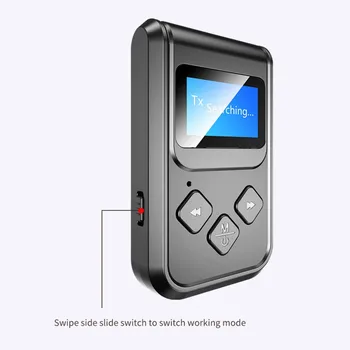 

New 2 IN 1 Bluetooth 5.0 Wireless Audio Adapter Receiver Transmitter LCD Screen Stereo Music Dongle Support 3.5mm Aux Audio