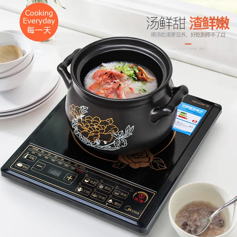 

Earthenware Pot Electromagnetic Furnace Household Open Fire Coal Fuel Gas Dual Purpose Ceramic Making Soup Stewing Pot Health Ca