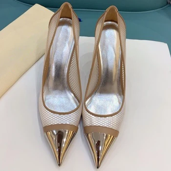 

Brand Shoes Woman High Heels Women Shoes Hollow Design Pumps Stilettos Shoes High Heels 10CM PU Leather Party Shoes 34-39