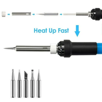 

Temperature Control Welding Soldering Iron Kit Solder Wire Tweezers Power Tools